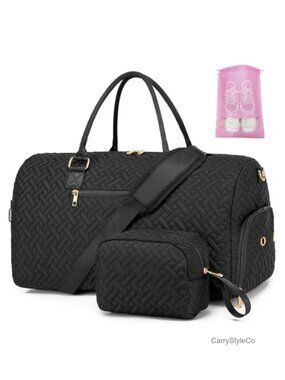 Waterproof Travel Duffle Bag with Shoe Compartment, Weekender Overnight Gym